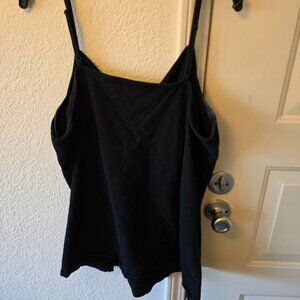 Torrid Front Ruched Black Tank Top